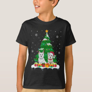 T-shirt Westin Chien Noël Lumières Arbre Père Noël Reindee