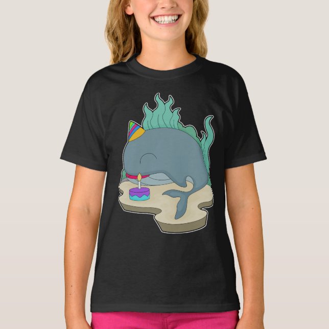 T-shirt Whale Birthday Cake (Devant)