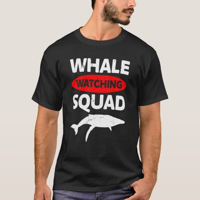 T-shirt whale watching squad Whale Watching ceatacean (Devant)
