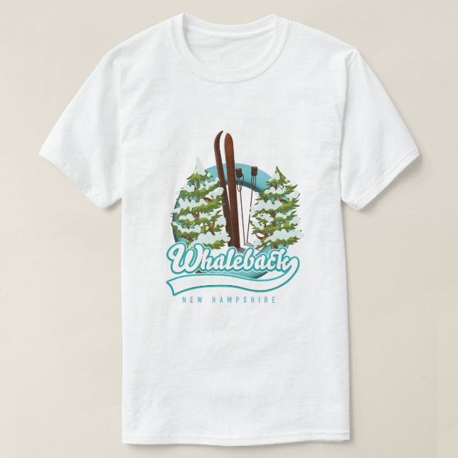 T-shirt Whaleback New Hampshire - logo de ski rétro (Design devant)