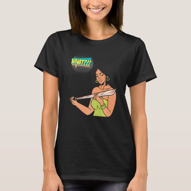 T-shirt What Halloween Melanin Brown Skin Women Queen Girl (Devant)