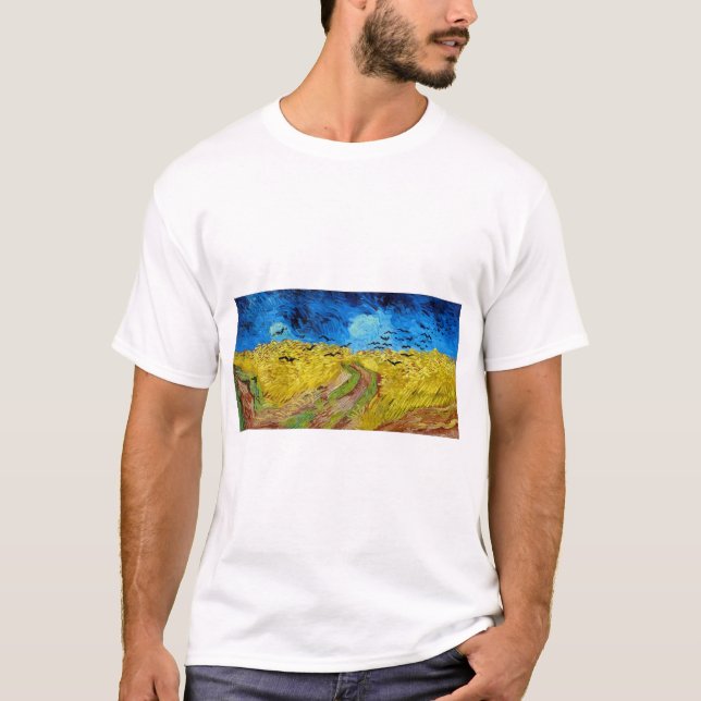 T-shirt Wheatfield with Crows, Van Gogh (Devant)