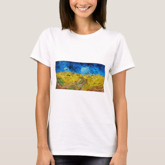 T-shirt Wheatfield with Crows, Van Gogh (Devant)