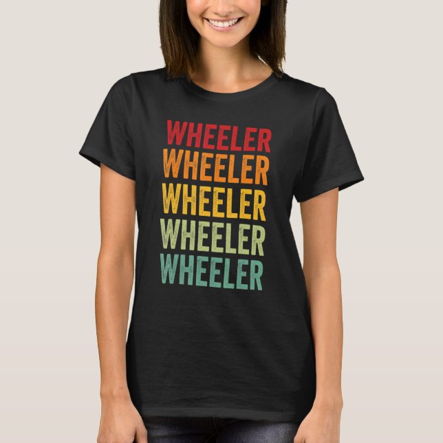 T-shirt Wheeler County Texas Rainbow Text Design (Devant)