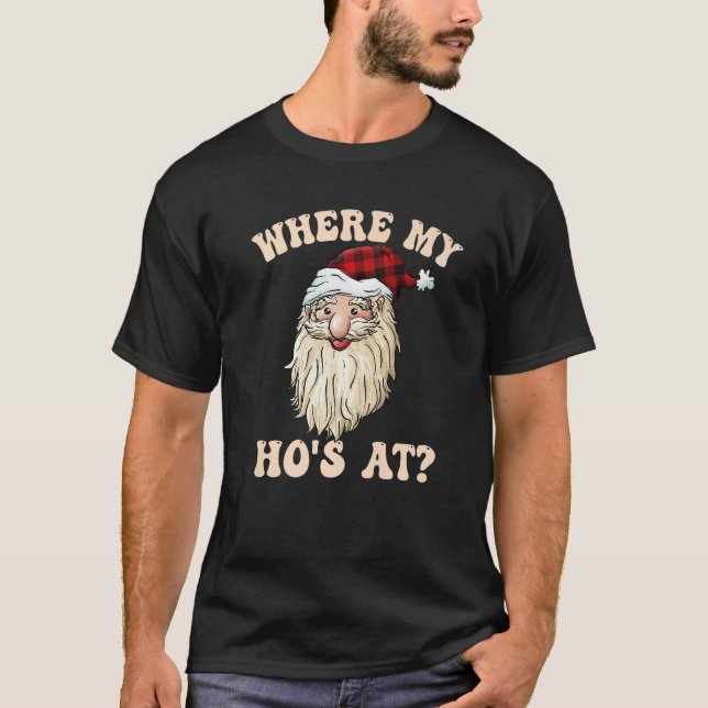 T-shirt Where My Hos At Groovy Red   (Devant)