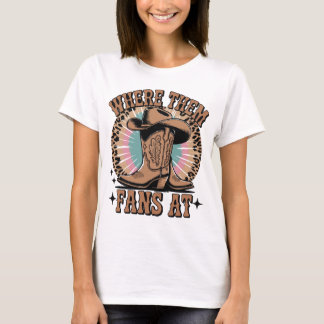 T-shirt Where Them Fans At – Cowgirl Boots Tie Dye Western