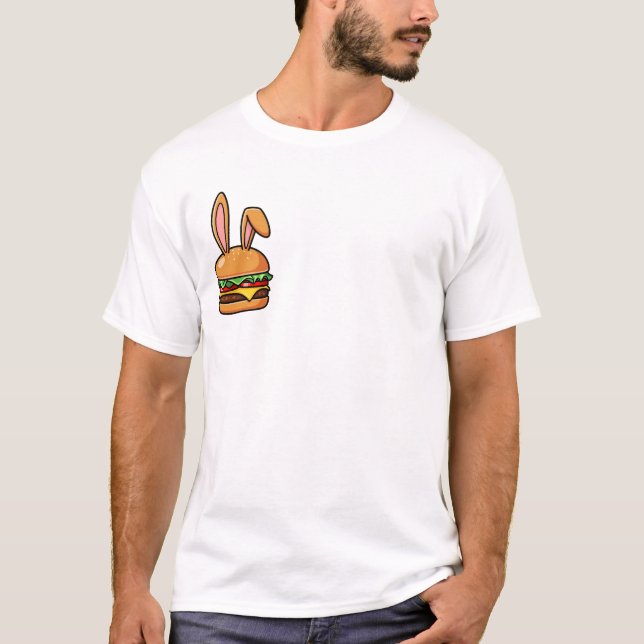 T-shirt Whimsical Bunny Burger Illustration with Playful (Devant)