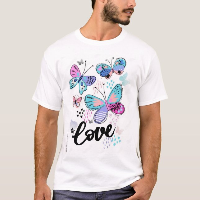 T-shirt Whimsical Butterfly Love" (Devant)
