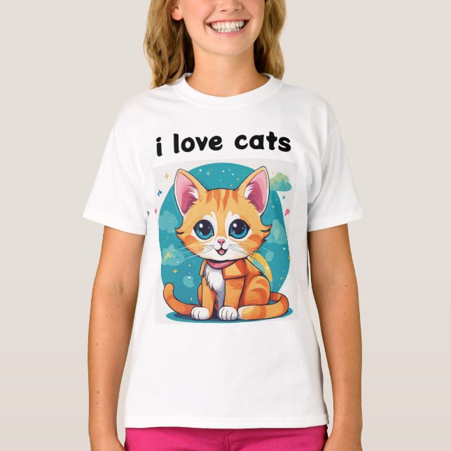 T-shirt Whimsical Kids' Cat Tee Collection : Conception jo (Devant)
