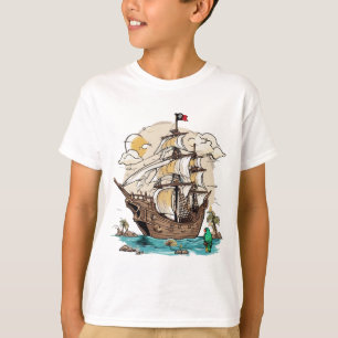 T-shirt Whimsical Pirate Ship avec Patron Tshirt.