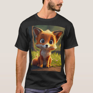 T-Shirt Whimsical Red Fox - Playical Meadow Chase
