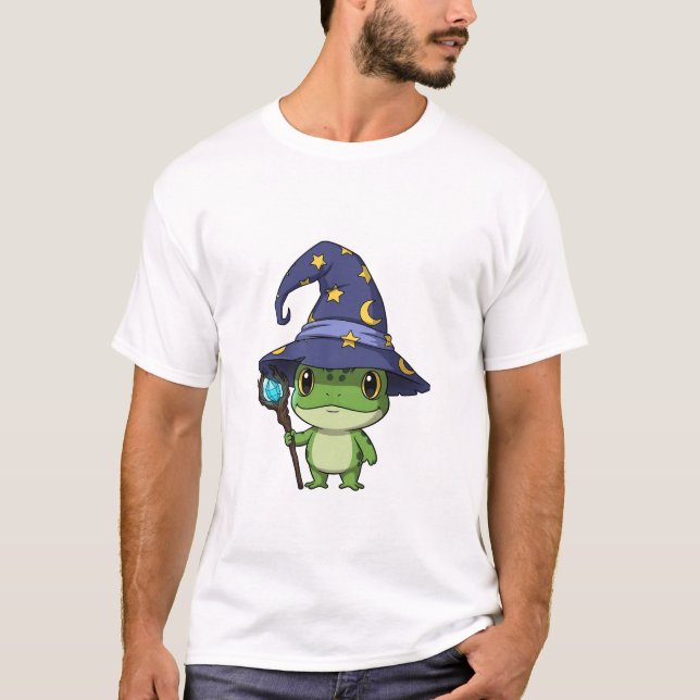 T-shirt Whimsical Wizard Frog Character (Devant)