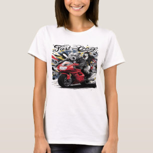 T-shirt Whimsical Yeti Bigfoot Biker Croisière À Travers W