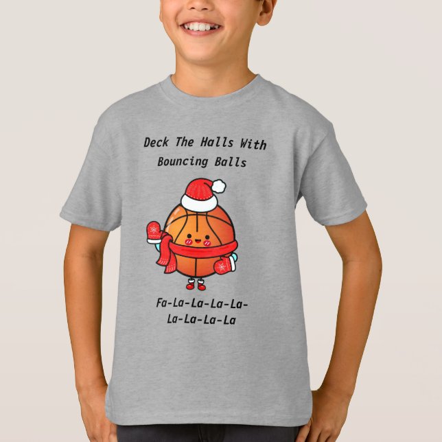 T-shirt Whimsy de basket-ball de Noël (Devant)