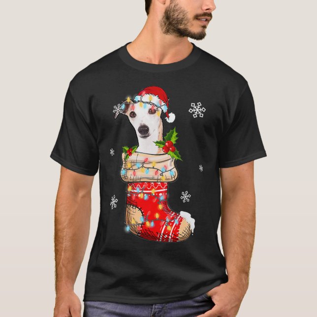 T-shirt Whippet drôle dans les chaussures Noël Amoureux de (Devant)