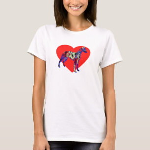 T-shirt Whippet/Italien Greyhound Silhouette Chien Coeur R