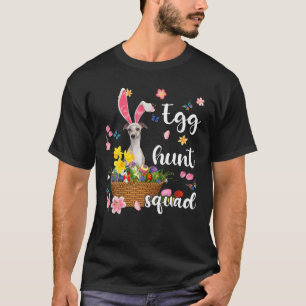 T-shirt Whippet Joyeux jour de Pâques Chasse aux oeufs col