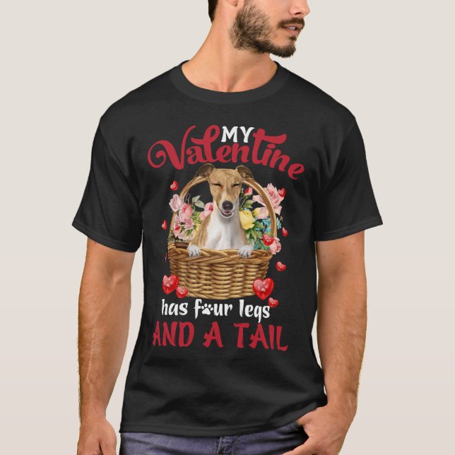 T-shirt Whippet My Valentine A Quatre Jambes Et Une Queue (Devant)