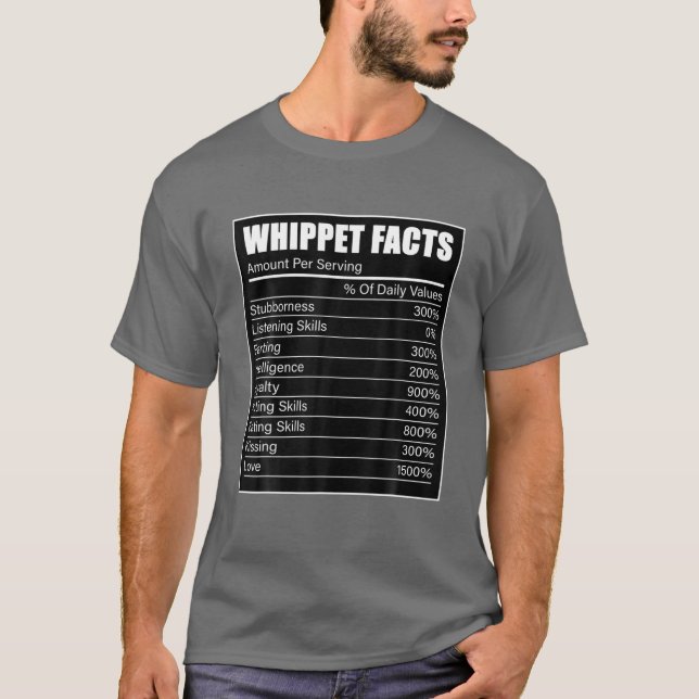 T-shirt Whippet Owner Dog Lover Whippet Facts Love Whippet (Devant)