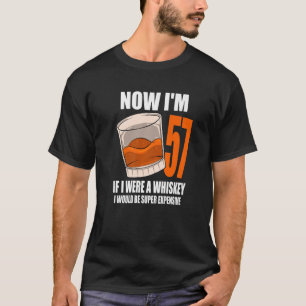 T-shirt Whiskey Birthday Party 57 Année Si J'Étais Un Whi