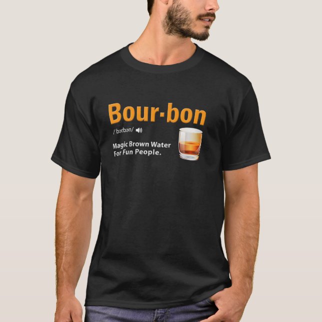 T-shirt Whiskey Bourbon Définition Magique Eau Brown (Devant)
