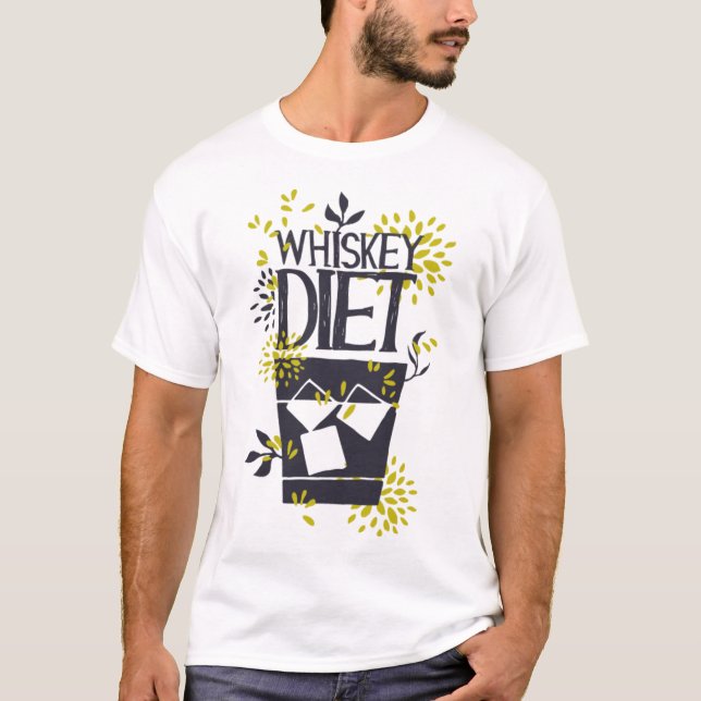 T-shirt Whiskey Diet Alcohol Lover Funny Humor (Devant)