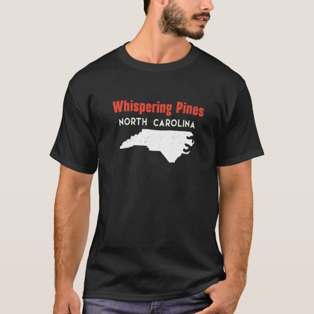 T-shirt Whispering Pines Caroline du Nord États-Unis Améri (Devant)