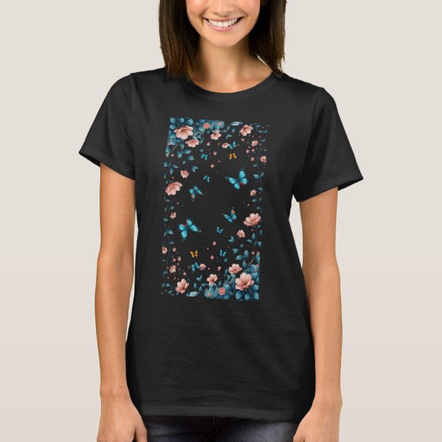 T-shirt Whispers of Wings Midnight Bloom Flight Butterflie (Devant)
