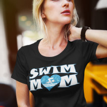 White & Blue Swim Maman avec Coeur mignonne Femmes