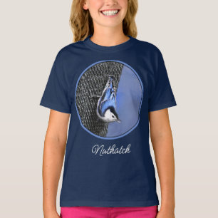 T-shirt White-Breasted Nuthatch Painting Original Bird Art