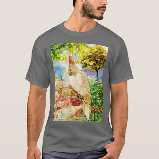 T-shirt White Cocktail Parrot
