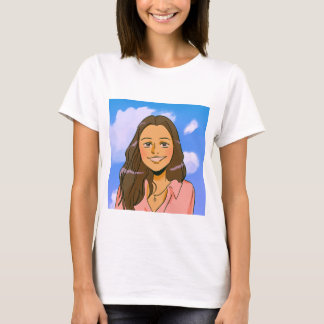 T-shirt white colour women lady classic design 