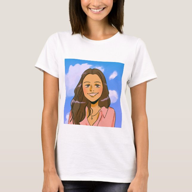 T-shirt white colour women lady classic design  (Front)