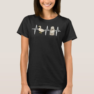 T-shirt White Duck Old English Sheepdog Heartbeat Chien