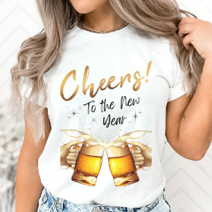 T-shirt White & Gold Cheers to New Years Eve Party 2024
