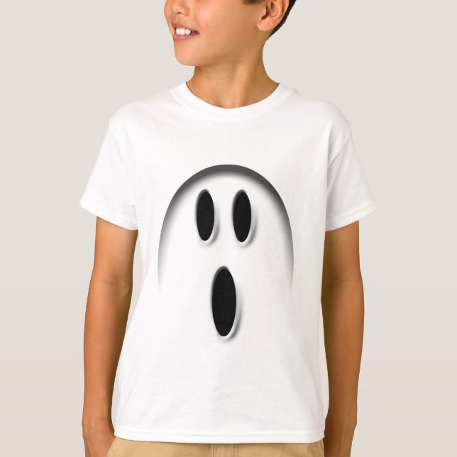 T-shirt White Halloween Ghost Kids (Devant)
