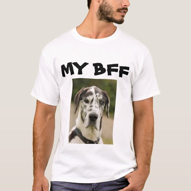 T-shirt White My BFF Amoureux de les chiens Photo (Devant)