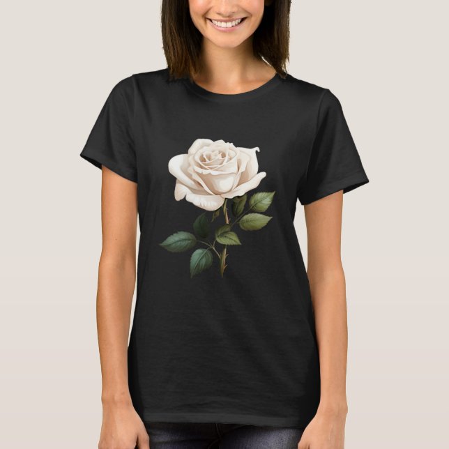 T-shirt White Rose Graphic  (Devant)