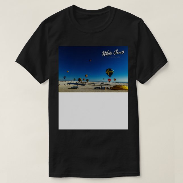 T-shirt White Sands Hot Air Balloon Invitative 8 (Design devant)