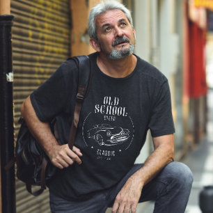 T-shirt White Simple Old School Speed