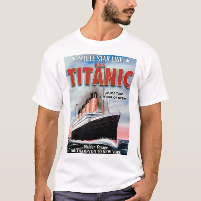 T-shirt White Star Line RMS Titanic - Le Bateau Des Rêves (Devant)