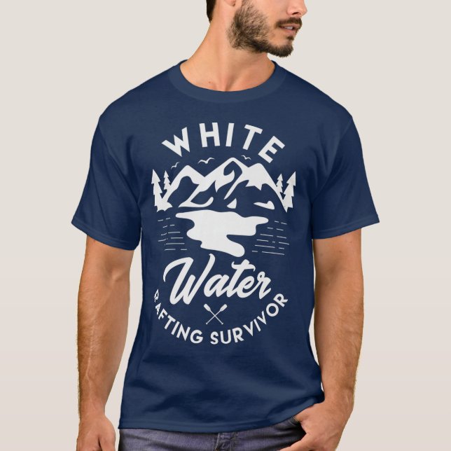 T-shirt White water rafting survivor Design for a fan (Devant)