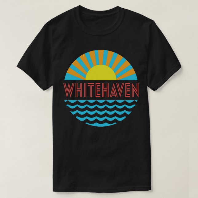 T-shirt Whitehaven Beach Sun Et Waves (Design devant)
