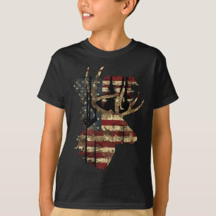 T-shirt Whitetail Buck Deer Chasse 4 juillet États-Unis Am