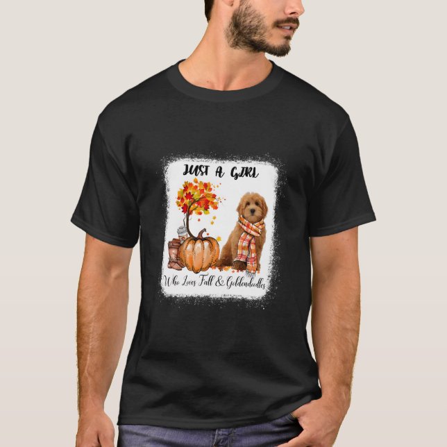 T-shirt Who Loves Fall And Goldendoodles (Devant)