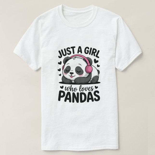 T-shirt Who Loves Pandas. (Design devant)