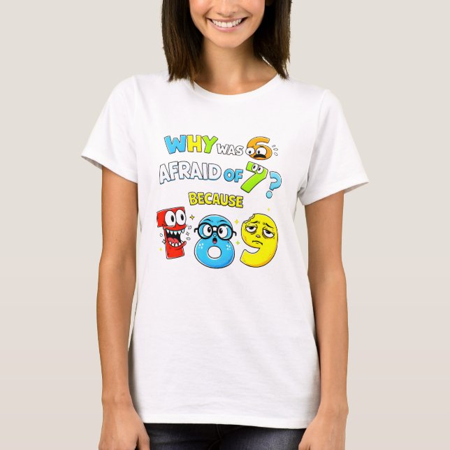 T-shirt Why Was 6 Afraid of 7 Funny Maths T Shirt (Devant)