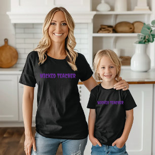 T-shirt Wicked Teacher typographie violette