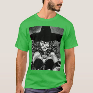 T-shirt WICKED WITCH GOTH GIRL HORROR Witchcraft Illustrat