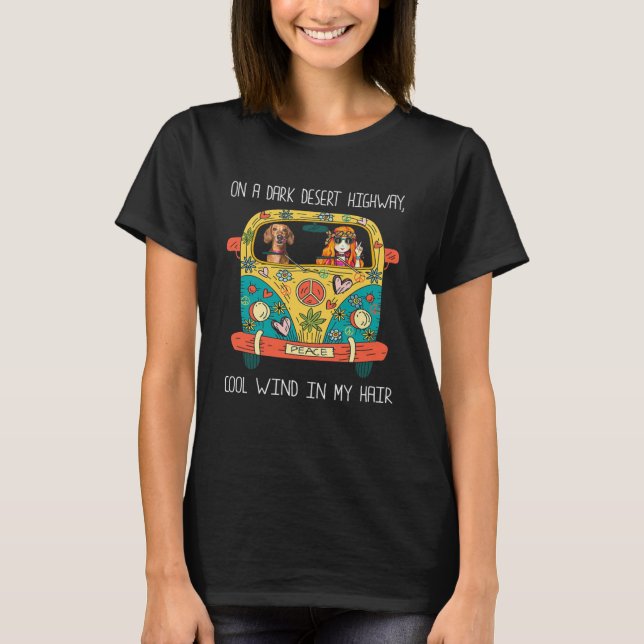T-shirt Wiener Lover, Sur Une Route Sombre Du Désert (Devant)
